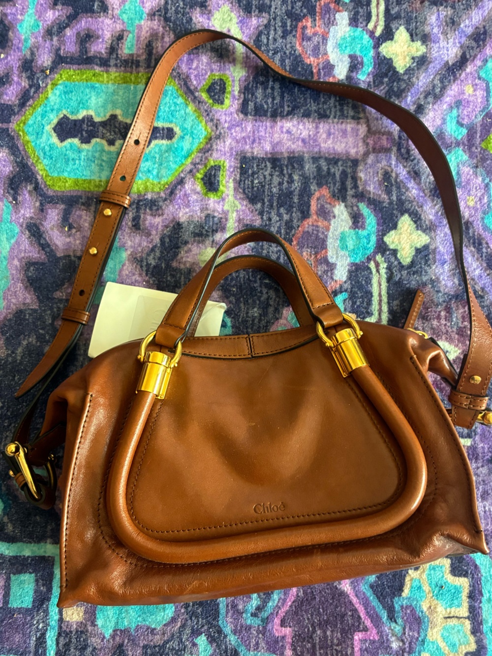 Chloé Brown Leather Shoulder Bag with Gold Hardware